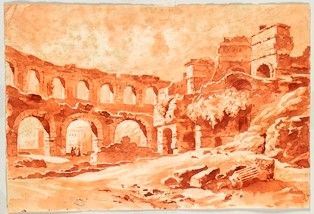 ARTISTA, FINE XVIII / INIZIO XIX SECOLO - Veduta ideale di Roma...