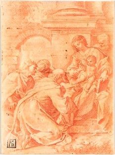 CERCHIA DI CARLO MARATTI (Camerano, 1625 - Roma, 1713) - Adorazione dei magi...