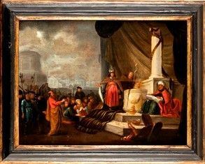Adorazione del vitello d'oro...  - Auction Dipinti, Disegni e Sculture dal XIV al XIX secolo - Bertolami Fine Art - Casa d'Aste