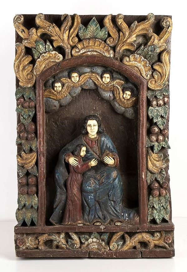 Edicola Indo Portoghese in legno e avorio  - XIX Secolo
...