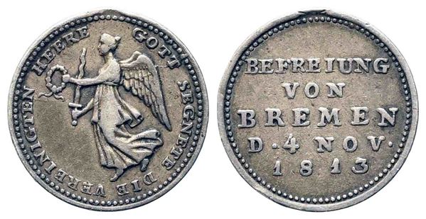 GERMANIA. Medaglia 6a coalizione antifrancese (1812-1814). Liberazione di Brema...  - Asta Monete e medaglie moderne Italiane ed Estere - Bertolami Fine Art - Casa d'Aste