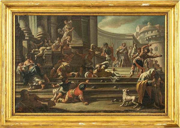 GIUSEPPE BONITO (Castellamare di Stabia, 1707 &#8211; Napoli 1789), ATTRIBUITO :  Martirio di Santo Stefano...  - Auction Dipinti, Disegni e Sculture dal XIV al XIX secolo - Bertolami Fine Art - Casa d'Aste