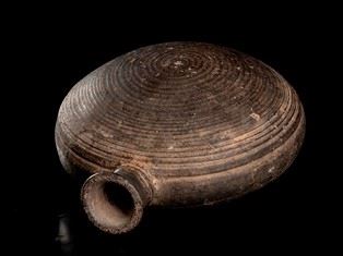 Fiasca Circolare in Ceramica Nera
