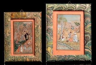 DUE MINIATURE DIPINTE A INCHIOSTRO E COLORI SU CARTA
India, Moghul...  - Asta Arte asiatica e tribale - Bertolami Fine Art - Casa d'Aste