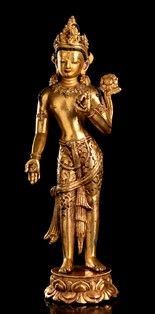 PADMAPANI IN BRONZO DORATO CON INSERTI IN TURCHESE E GRANATI
Tibet, inizio del ...  - Auction Arte asiatica e tribale - Bertolami Fine Art - Casa d'Aste