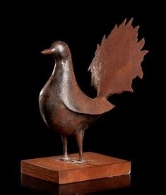 Scultura con Uccello in Metallo