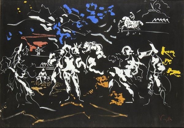 ANTONIO VANGELLI (Roma, 1917 - 2004) : Senza titolo...  - Asta Arte Moderna e Contemporanea - Pittura, Scultura, Arti decorative e Disegni dal XIX al XXI secolo - Bertolami Fine Art - Casa d'Aste