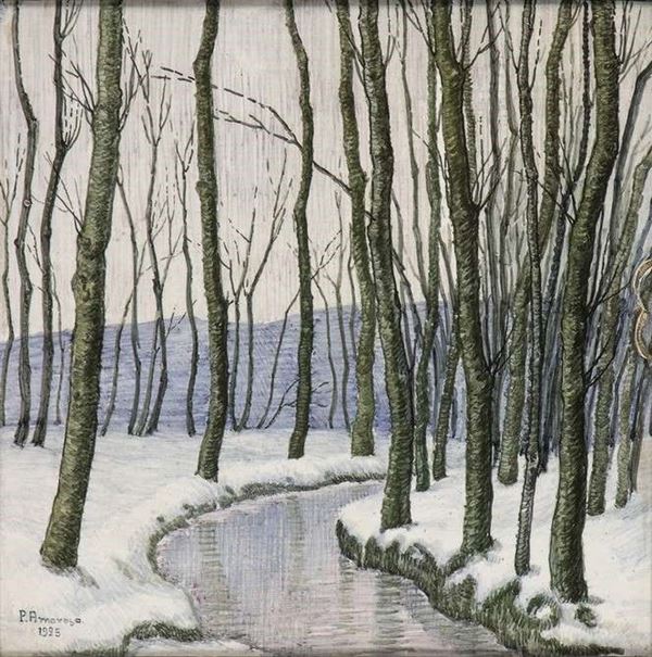 Nevicata, 1925...  - Auction Arte moderna e contemporanea. Dipinti, disegni, sculture e stampe d'autore del XIX e del XX secolo - Bertolami Fine Art - Casa d'Aste