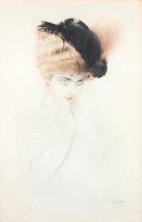 PAUL C&#201;SAR HELLEU (Vannes, 1859 - Parigi,  1927) : Madame Letellier...  - Asta Arte Moderna e Contemporanea - Pittura, Scultura, Arti decorative e Disegni dal XIX al XXI secolo - Bertolami Fine Art - Casa d'Aste