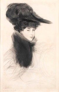 PAUL C&#201;SAR HELLEU (Vannes, 1859 - Parigi,  1927) - La duchessa ...