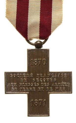 CROCE DELLA SOCIETA’ FRANCESE DI SOCCORSO AI FERITI GUERRA FRANCO-PRUSSIANA...