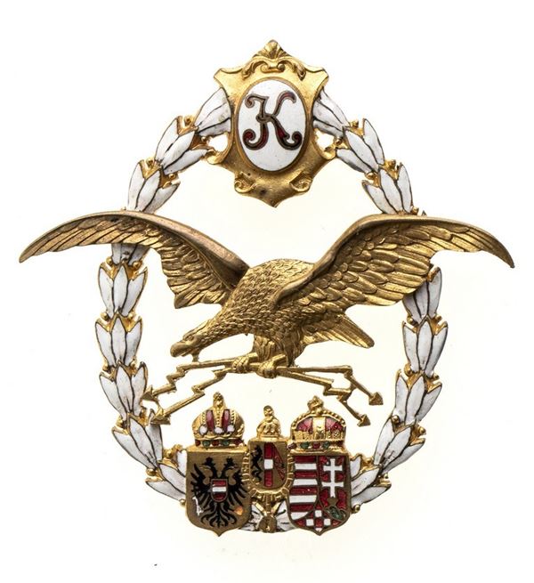 An Imperial Austro-Hungarian Pilot Badge...  (ORDINI E MEDAGLIE - AUSTRIA-UNGHERIA...)  - BRONZE, 56X57 MM - Auction Militaria, Medals and Orders of Chivalry - Bertolami Fine Art - Casa d'Aste