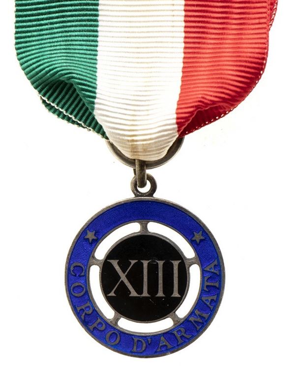 ITALY MEDAL XIII ARMY CORPS...  (ORDINI E MEDAGLIE - ITALIA, REGNO...)  - silver, 23 MM - Auction Militaria, Medals and Orders of Chivalry - Bertolami Fine Art - Casa d'Aste