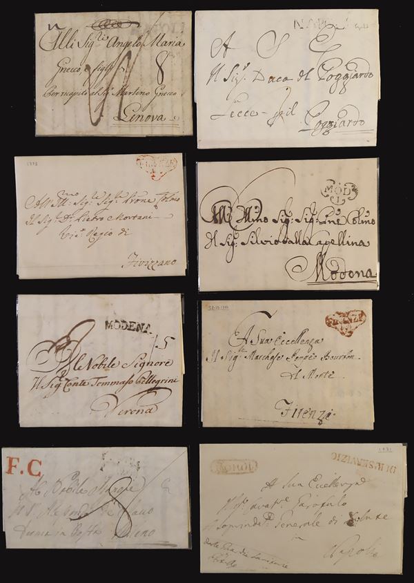 Prephilatelic - Lot of 8 letters  - Auction Stamps and Postal History - Bertolami Fine Art - Casa d'Aste