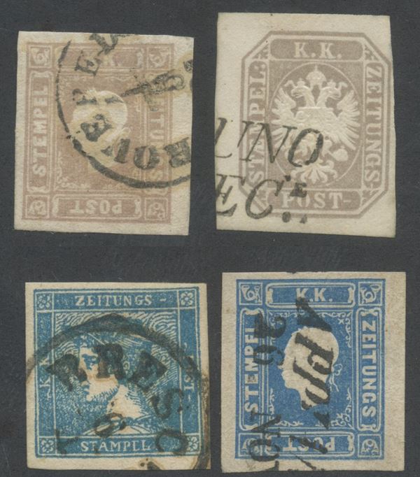 Francobolli per Giornali, N.3,8,9,11, tutti usati  di ottima qualità.(A+) (3700...  - Auction STAMPS AND POSTAL HISTORY - Bertolami Fine Art - Casa d'Aste