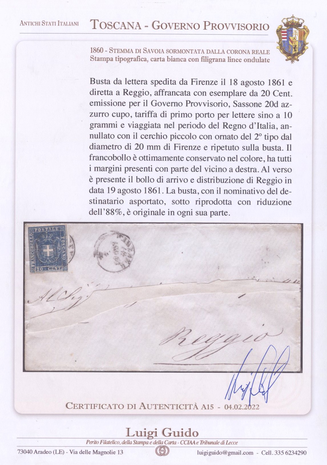 Toscana - Francobolli del G.p. Usati Durante il Regno D'italia