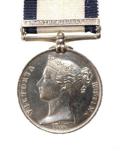 NAVAL SERVICE MEDAL 1793-1840, AMANTTHEA, 25 JULY 1810...