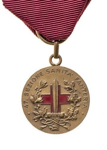 MEDAGLIA DELLA 47° SEZIONE DI SANITA’ DI FANTERIA
...  - Asta La collezione Clodomiro Tavani di medaglie, onorificenze e ordini cavallereschi - Bertolami Fine Art - Casa d'Aste