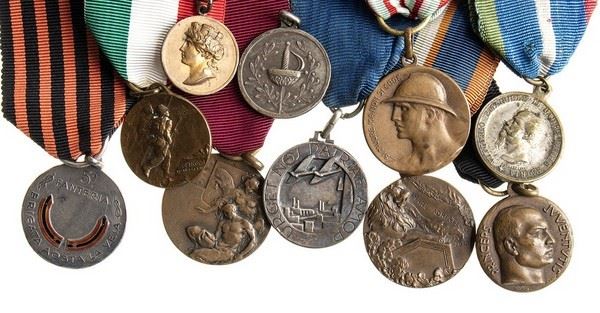 LOT OF TEN MEDALS...  (ORDINI E MEDAGLIE - ITALIA, REGNO...)  - BRONZE, SILVER, VARIOUS SIZES - Auction Militaria, Medals and Orders of Chivalry - Bertolami Fine Art - Casa d'Aste