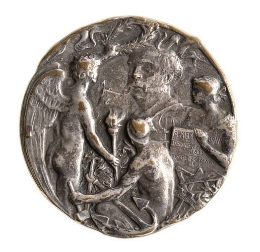 MEDAL OF THE LAUNCH OF THE BATTLESHIP BENEDICT BRIN...  (ORDINI E MEDAGLIE - ITALIA, REGNO...)  - SILVER BRONZE, 40.5 MM - Auction Militaria, Medals and Orders of Chivalry - Bertolami Fine Art - Casa d'Aste