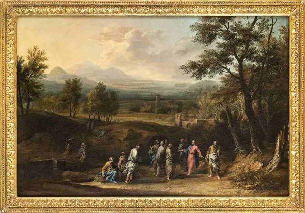 JOACHIM FRANZ BEICH (Ravensburg, 1665 - Monaco, 1748) : Paesaggio estensivo con Cristo fra gli apostoli...  - Auction Dipinti e Disegni dal XV al XIX secolo - Bertolami Fine Art - Casa d'Aste