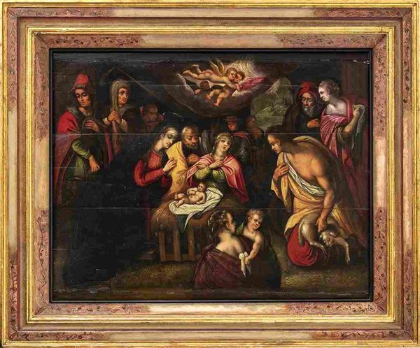 Adorazione dei pastori...  - Auction Dipinti e Disegni dal XV al XIX secolo - Bertolami Fine Art - Casa d'Aste