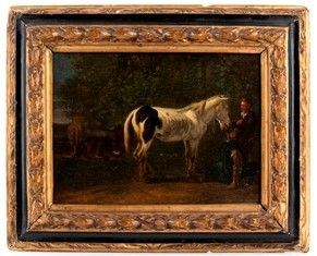 Dipinto fiammingo -  XIX secolo...  - Auction  Mobili e Oggetti d'arte dal XVII all'inizio del XX secolo - Bertolami Fine Art - Casa d'Aste