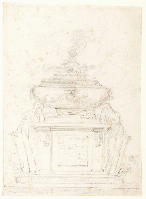 Studio per tabernacolo barocco...  - Auction Dipinti e Disegni dal XV al XIX secolo - Bertolami Fine Art - Casa d'Aste