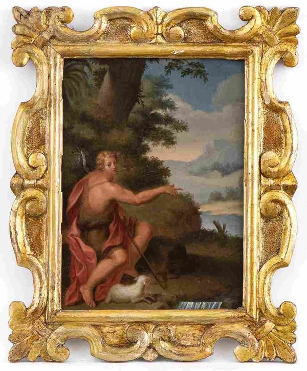 Annibale Carracci : San Giovanni Battista sulle rive del fiume Giordano ...  - Asta Dipinti e Disegni dal XV al XIX secolo - Bertolami Fine Art - Casa d'Aste