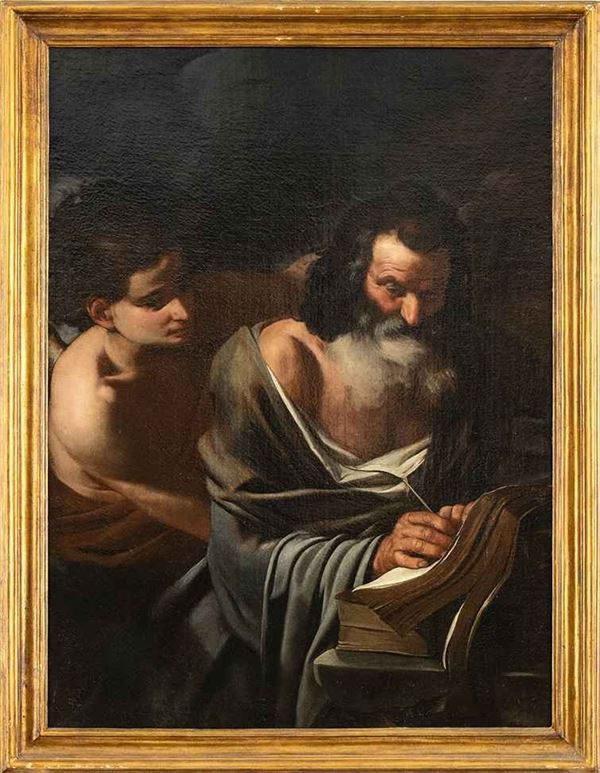 ARTISTA CARAVAGGESCO (FRANCESE?), SECONDO - TERZO DECENNIO DEL XVII SECOLO - San Matteo e l'Angelo...