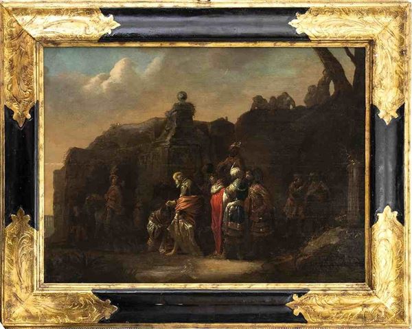 PIETER  VROMANS III (Anversa, 1577 - Delft, tra il 1654 e il 1662) : San Filippo che converte l'eunuco...  - Auction Dipinti e Disegni dal XV al XIX secolo - Bertolami Fine Art - Casa d'Aste