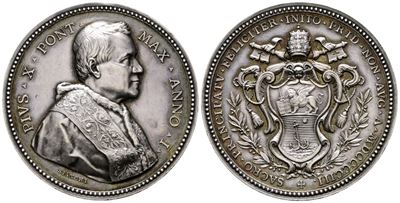 Roma. Pio X (1903-1914). Medaglia Anno I. Ag. 34,85gr. Bart. E904; 44,5mm; Rara