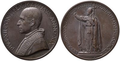 Vaticano. Pio XII (1939 - 1958). Medaglia Anno XIX "beatificazione di Innocenzo XI". Opus Mistruz...