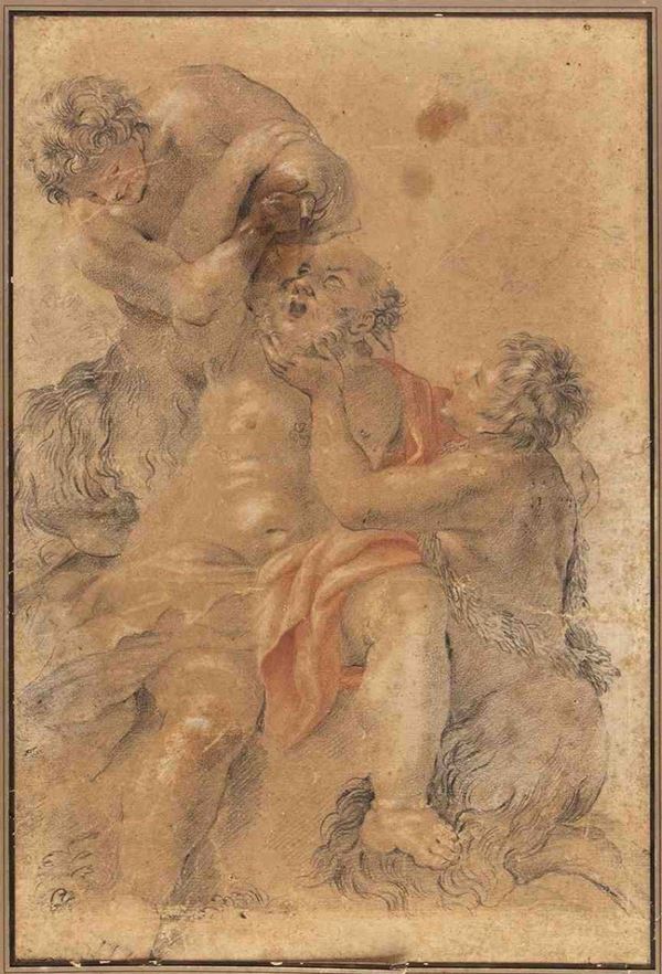 CERCHIA DI GIOVAN FRANCESCO ROMANELLI, SECONDA MET&#192; XVII SECOLO : Bacco ebbro o l'Estate, dalle Quattro Stagioni di Romanelli...  - Auction Dipinti e Disegni dal XV al XIX secolo - Bertolami Fine Art - Casa d'Aste