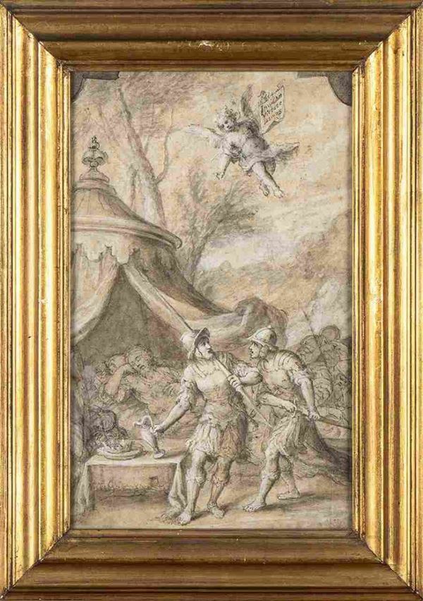 Soldati addormentati  in un accampamento...  - Auction Dipinti e Disegni dal XV al XIX secolo - Bertolami Fine Art - Casa d'Aste