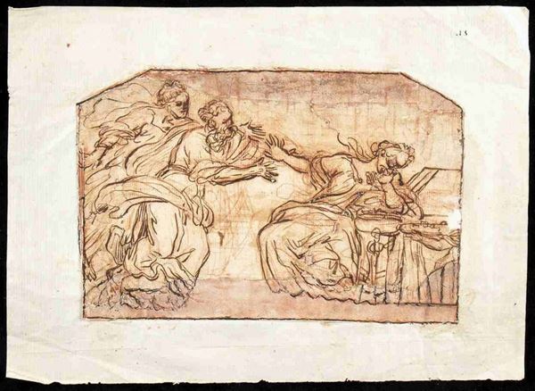 GIOVAN BATTISTA PASSERI (Roma, 1610 ca. - 1679), ATTRIBUITO : Studio per una Sussanna e i Vecchioni...  - Auction Dipinti e Disegni dal XV al XIX secolo - Bertolami Fine Art - Casa d'Aste