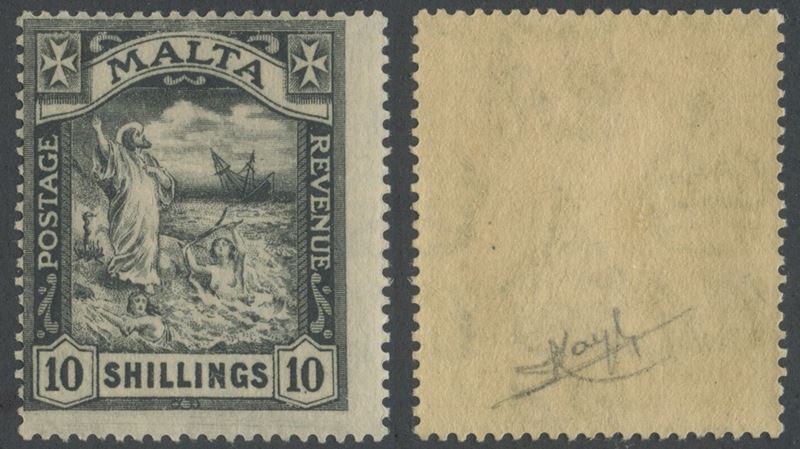 Malta, 10 s., nero, 1919 (francobollo)