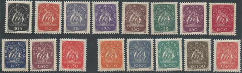 Emissione del Portogallo, francobolli (1943) N. 628/644
