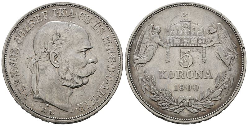 AUSTRIA. Francesco Giuseppe (1848-1916). 5 corone 1900 KM# 2807. Ag; 24gr.