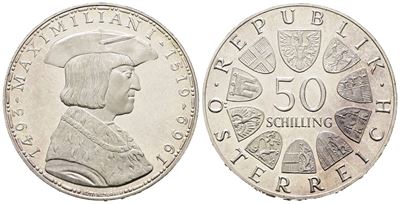 Austria. 50 Scellini 1969. Ag; 20 G; 33,95 MM.
