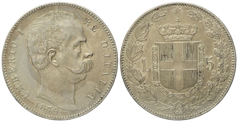 Regno D'italia. Umberto i (1878-1900). 5 Lire 1879. Gig.24; Ag; 25gr