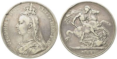 Inghilterra. Vittoria (1837-1901). Corona 1889. Km 765; Ag; 27,96gr
