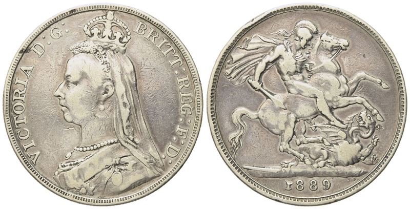 Inghilterra. Vittoria (1837-1901). Corona 1889. Km 765; Ag; 27,96gr