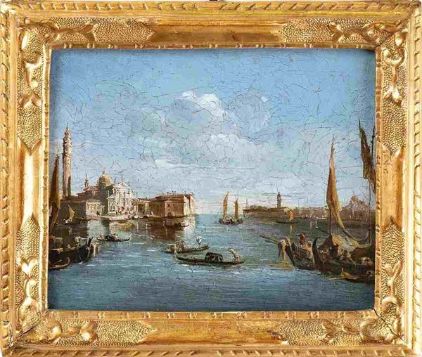 Giacomo Guardi : Veduta di Venezia con San Giorgio Maggiore e Punta della Dogana...  - Auction Dipinti e Disegni dal XV al XIX secolo - Bertolami Fine Art - Casa d'Aste