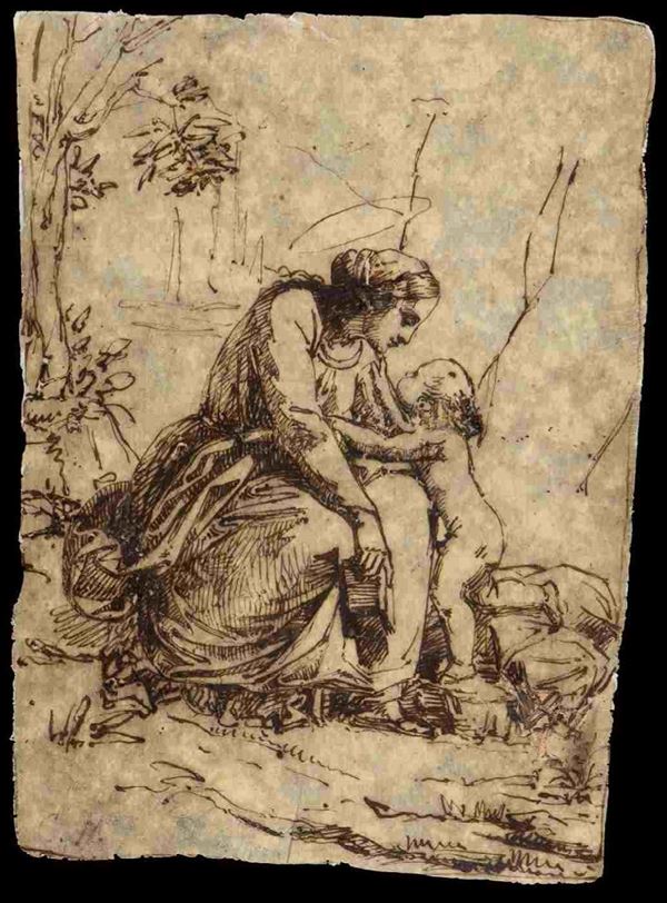 Madonna con Bambino ...  - Auction Dipinti e Disegni dal XV al XIX secolo - Bertolami Fine Art - Casa d'Aste