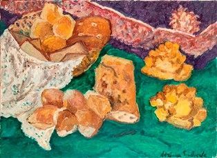 ADRIANA PINCHERLE (Firenze, 1905 - 1996) : Il pane, 1992...  - Auction Arte Moderna e Contemporanea - Pittura, Scultura, Arti decorative e Disegni dal XIX al XXI secolo - Bertolami Fine Art - Casa d'Aste