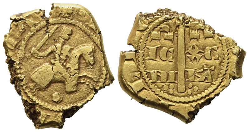 Messina. Regno di Sicilia. Carlo i D'angiò (1266 - 1282). Multiplo di Tari 'cavaliere in Armatura...