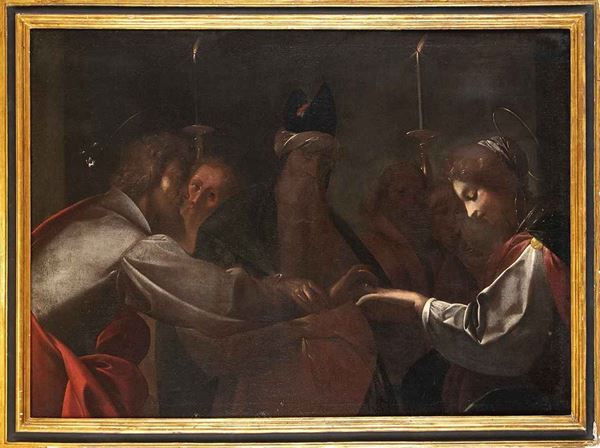 Pier Francesco Mazzucchelli Morazzone : Sposalizio della Vergine...  - Auction Dipinti e Disegni dal XV al XIX secolo - Bertolami Fine Art - Casa d'Aste