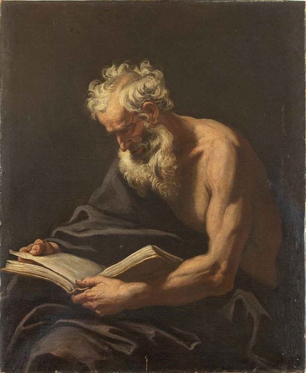 Profeta o Santo con libro...  - Auction Dipinti e Disegni dal XV al XIX secolo - Bertolami Fine Art - Casa d'Aste