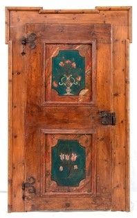 Porta italiana in legno dipinta - Sud Tirolo, XIX secolo...